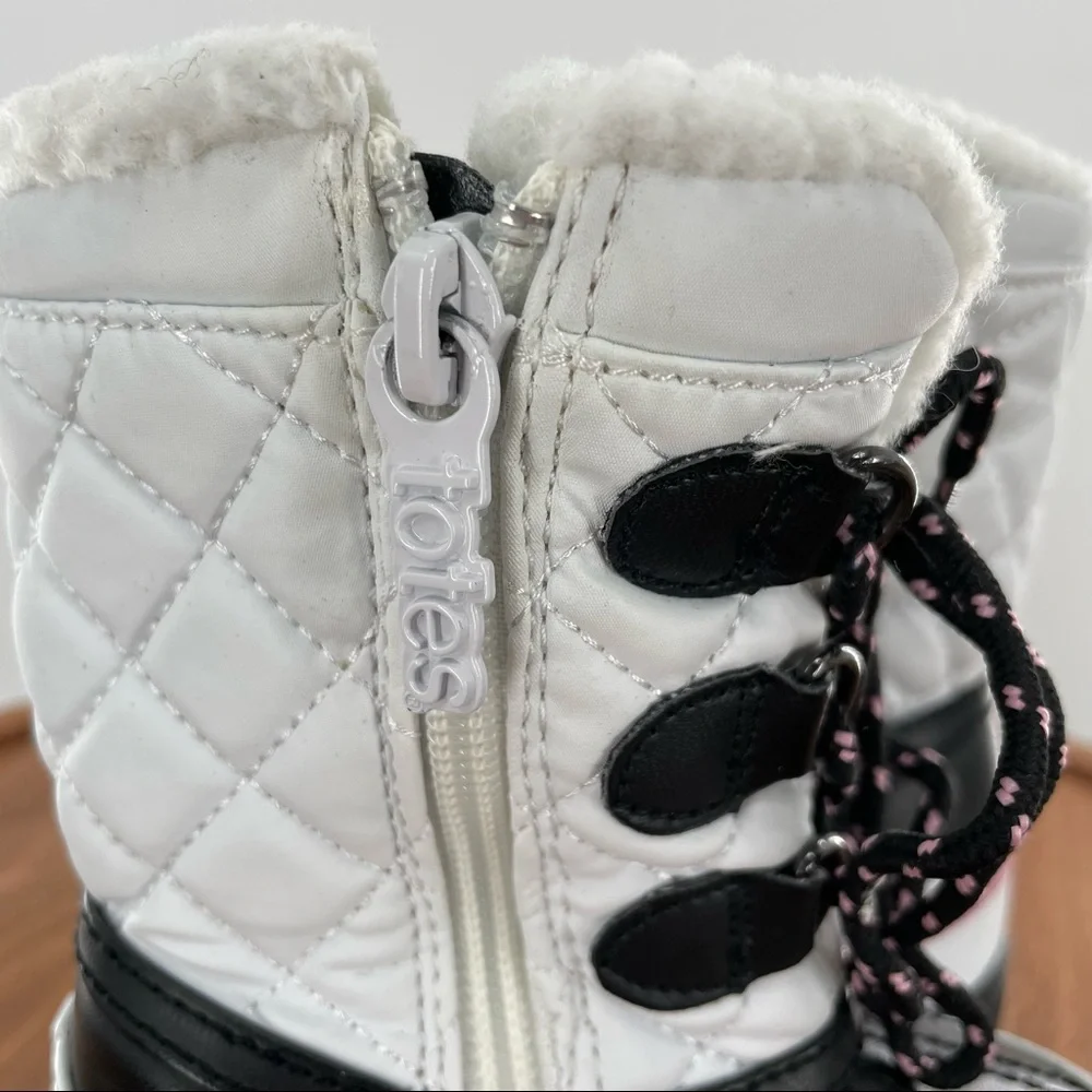 TOTES Kid's Snow Boots - Size 5 MED  "Haddie" Style - White/Pink/Black - Picture 9 of 9